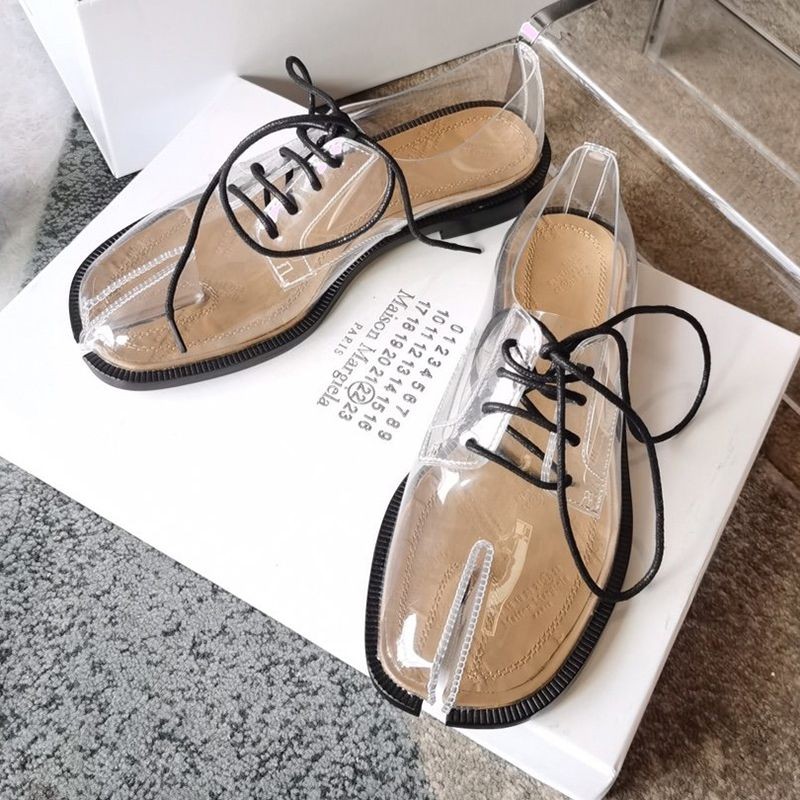 Rare Maison Margiela Replica Tabi Transparent Lace-up Shoes S37WQ0322P4127H7057