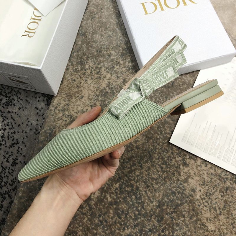 ★Tax/Shipping included★J'adior fake slingback pumps★Heel 1.5cm Green technical fabric dex57733