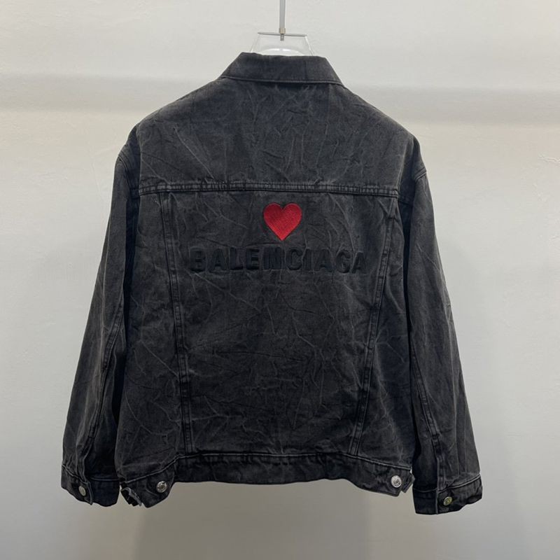 Popular Balenciaga denim logo jacket replica heart denim jacket 680911TEW051056