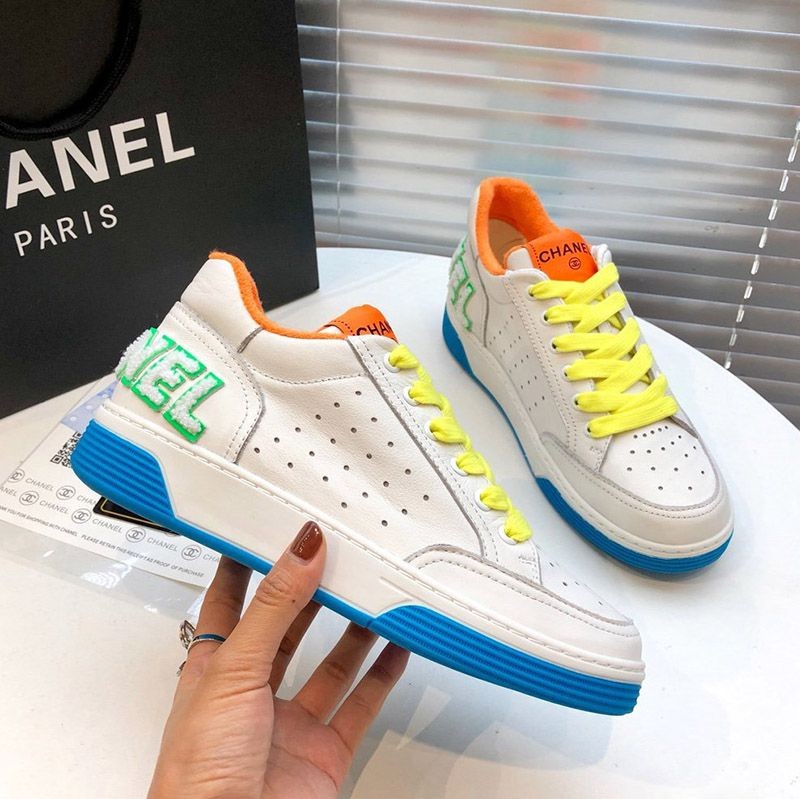 First come, first served? Chanel multi-colored leather sneakers sz36 fake shk59685