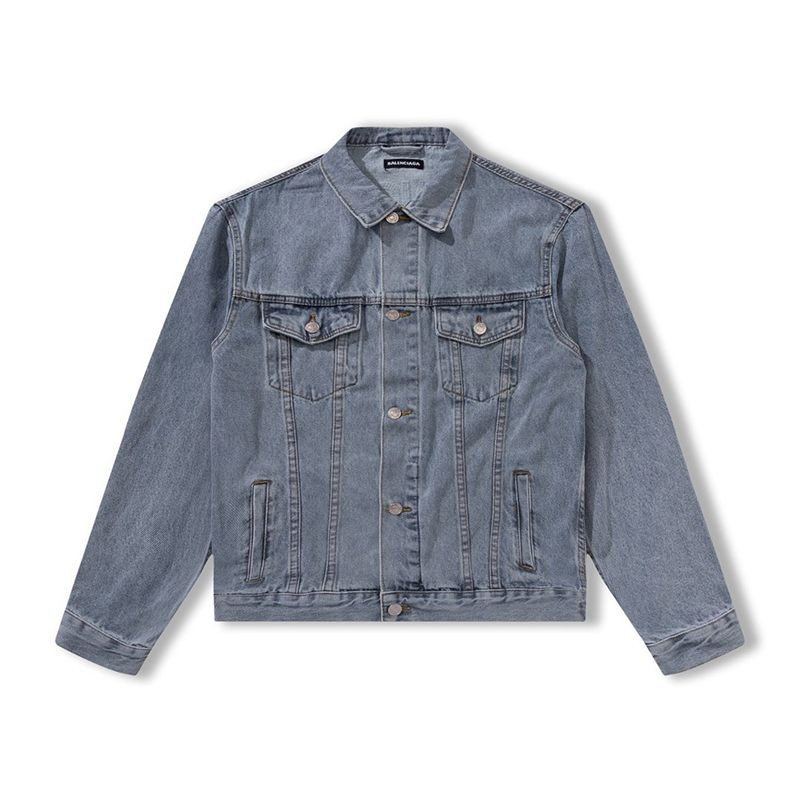 Balenciaga Logo Denim Jacket Replica Blue bah86816 Sold Out