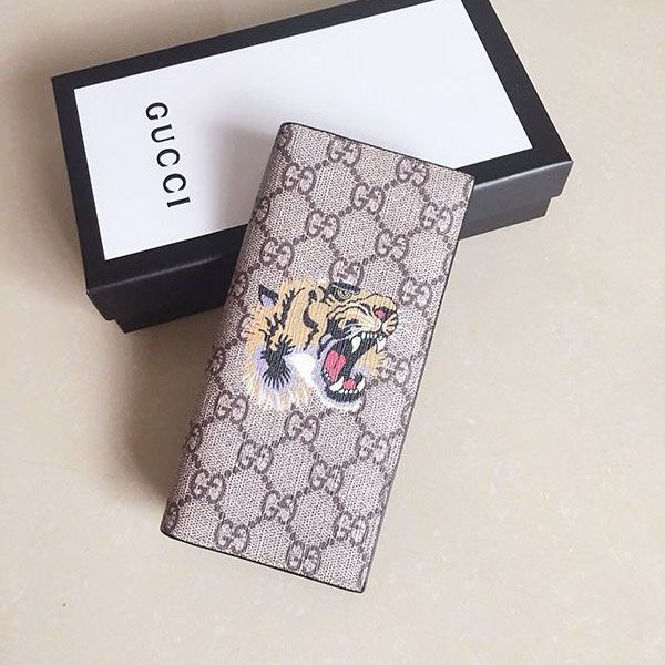 Gucci Wallet Animal Print Fake Leather Long Wallet