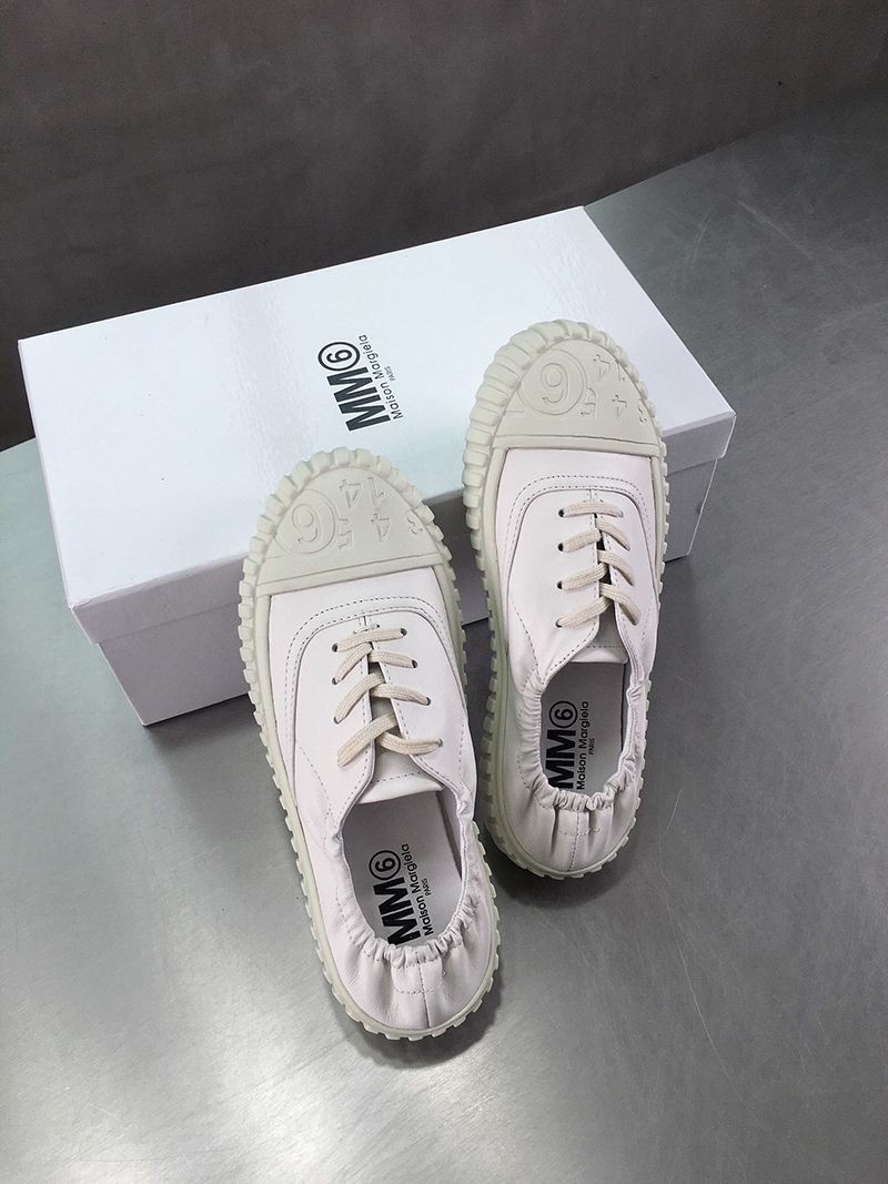 Sold out Maison Margiela 6 City Sneakers Replica Cowhide Lace-up White Maf27956