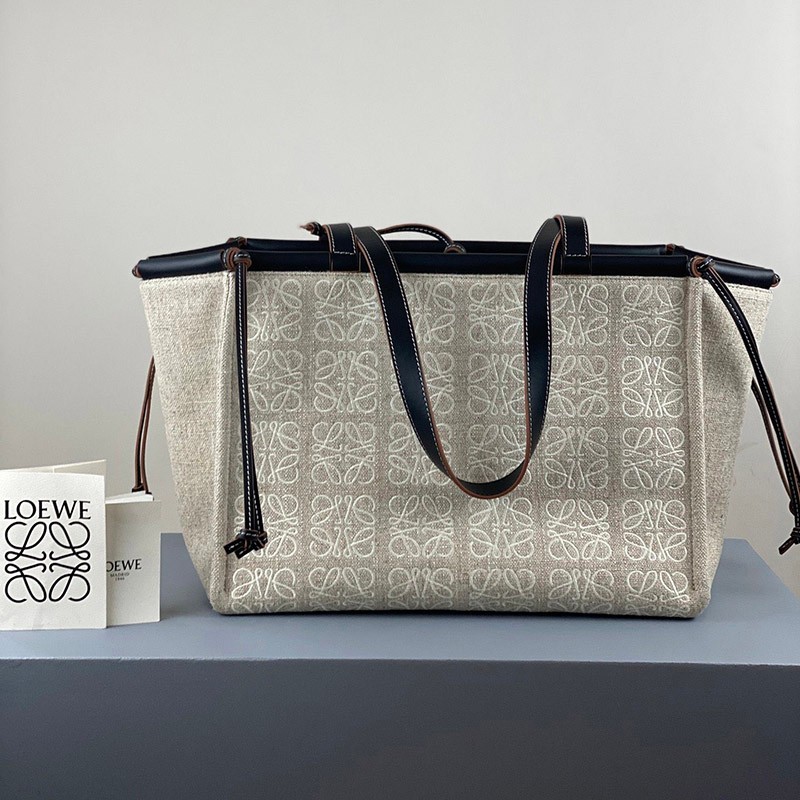 ◆Loewe Tote Bag Replica◆Cushion Tote Small/Anagram Linen A612A93X05 Tote Bag Anagram