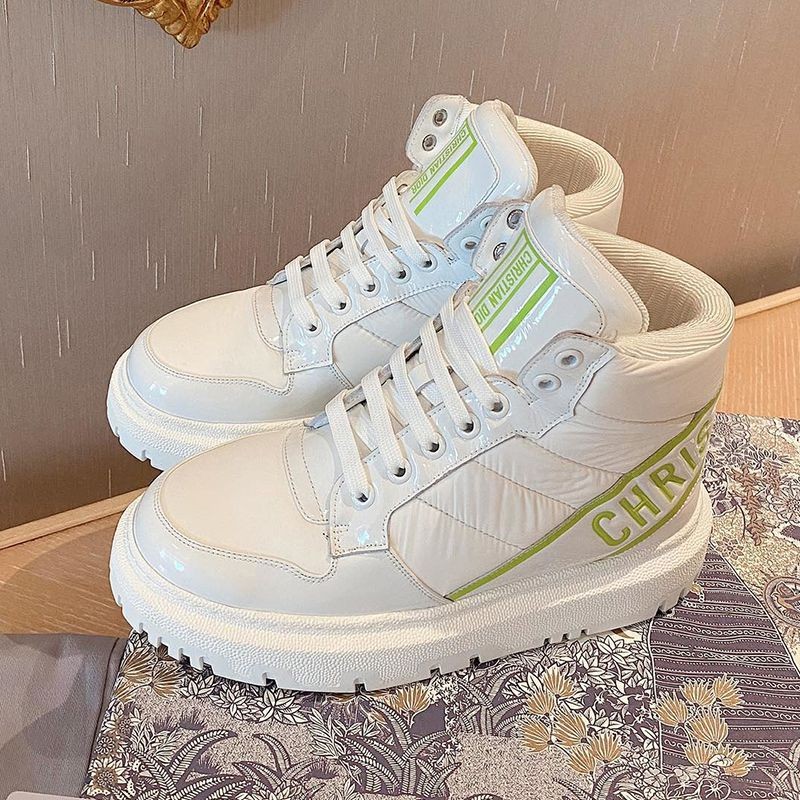 ☆Super popular☆Dior D-Player sneakers replica★White/Green quilted nylon des87812