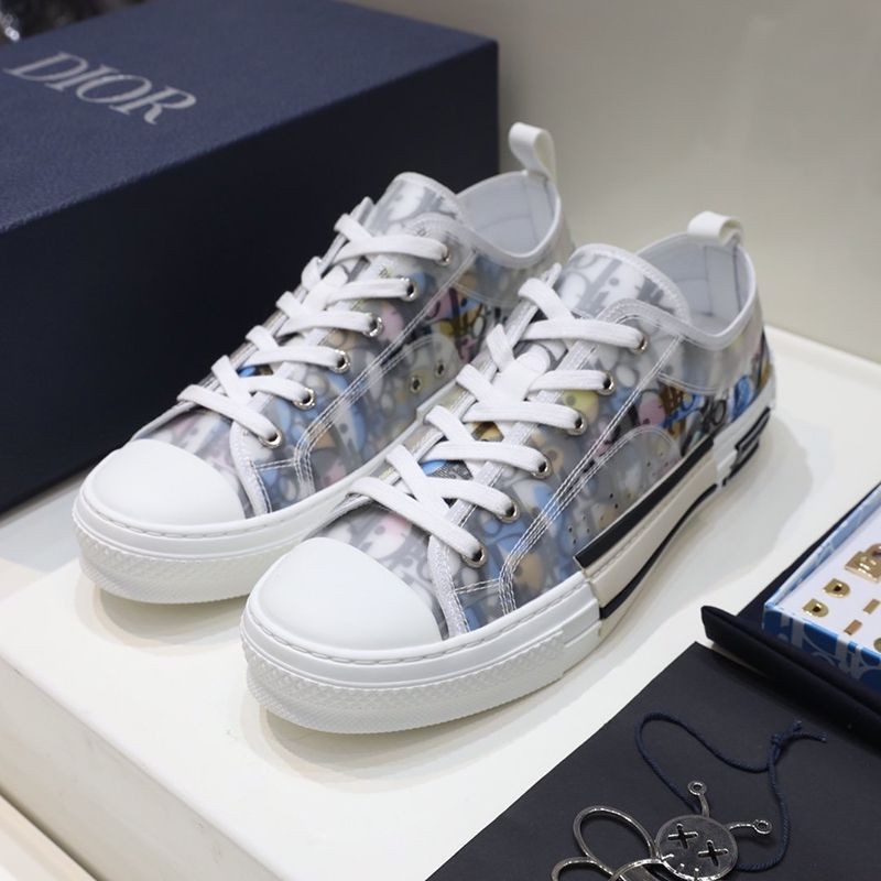 21AW New Dior x Alex Foxton Replica B23 Low Top Sneakers ★ Multicolor Oblique Canvas det92894