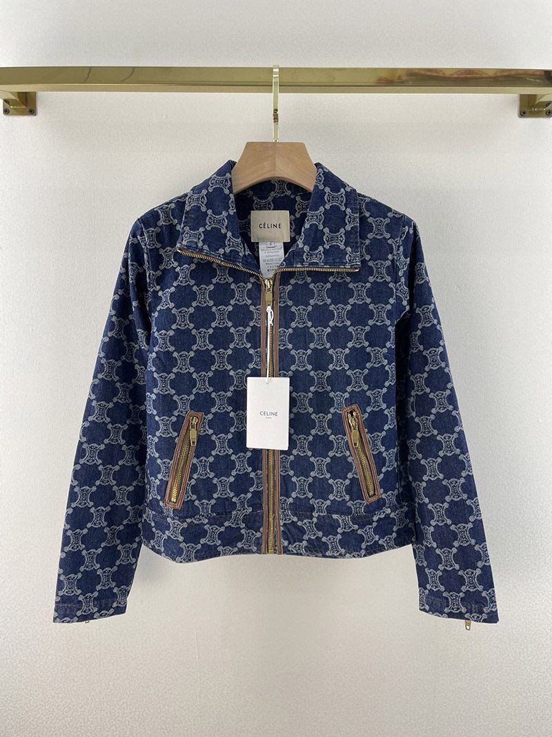 ★Japan!! Popular! Celine 2021 Saint Tropez Trucker Jacket Replica Denim Ceo83650