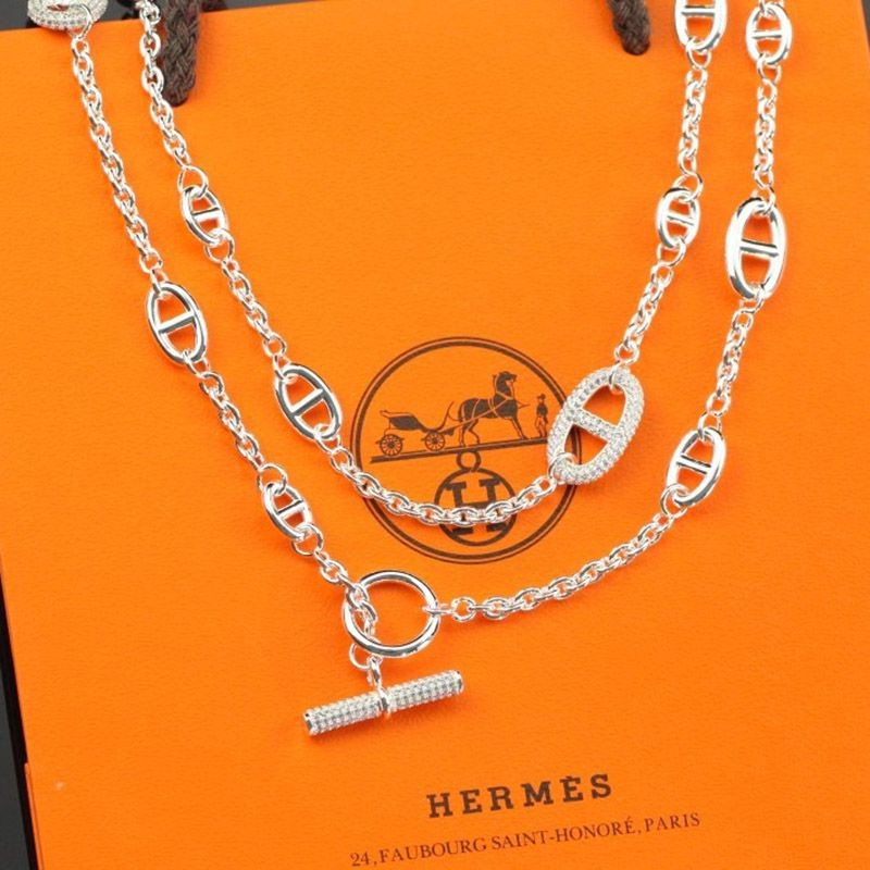 [Popular] Hermes Farandole Diamond Long Necklace 100cm Replica ere96409