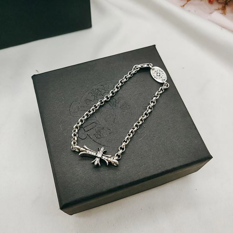 No.1 Popular Chrome Hearts Chain Replica Tiny CH Cross Bracelet Kur57959