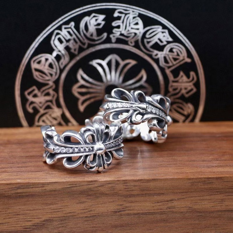 [Immediate Delivery] Chrome Hearts Floral Cross Ring CH Replica Kuz43997