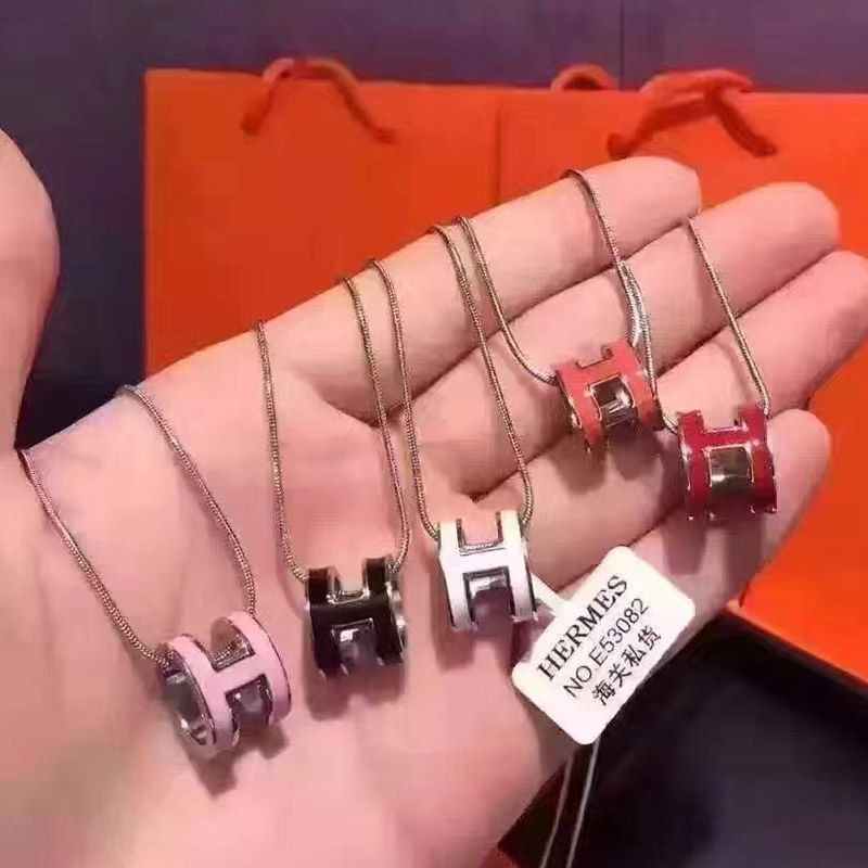Popular Hermes★Pop H★Pendant 《Pop H》Rose Gold Fake ers57785