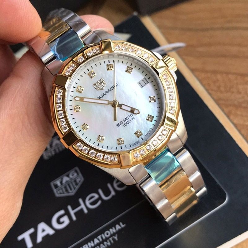 Popularity rising TAG Heuer Aquaracer fake quartz mother of pearl WBD1323.BB0320