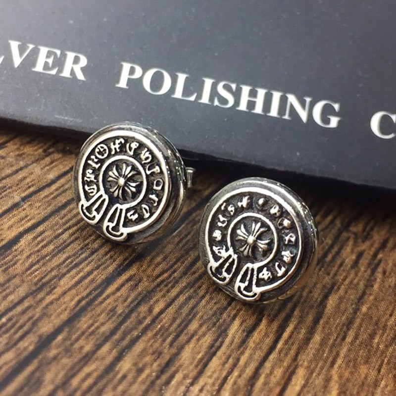 [Not available in Japan] [Fake Chrome Hearts Earrings] CH Plus Cross Ball Earrings Silver Kur15444