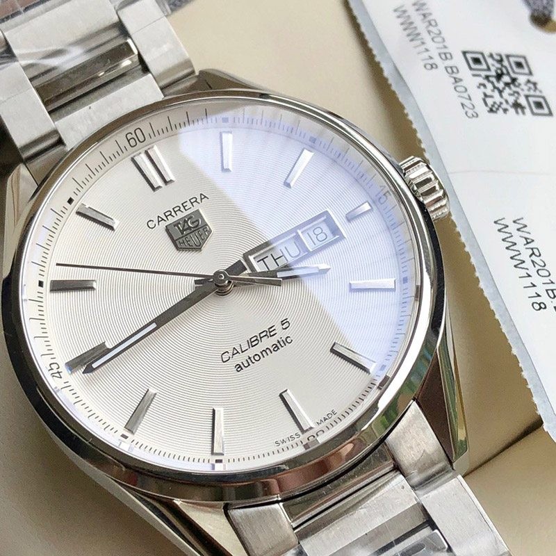 21AW New Tag Heuer Carrera Mother of Pearl Stainless Steel Watch Replica WAR201B.BA0723
