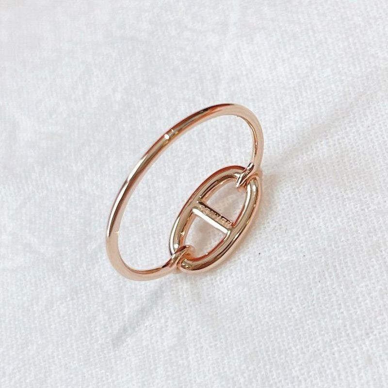 [21AW Chaine d'Ancre] Hermes Replica ★ Rose Gold Ring PM H109062B00050