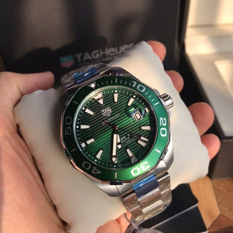 ★Tax/Shipping included★Tag Heuer Aquaracer Calibre 5 Replica Green/Stainless Steel WAY2015.BA0927