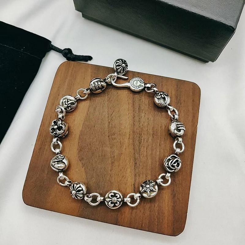 Tax included Chrome Hearts replica #1 Cross Ball Bracelet with Dagger Charm Kud57640