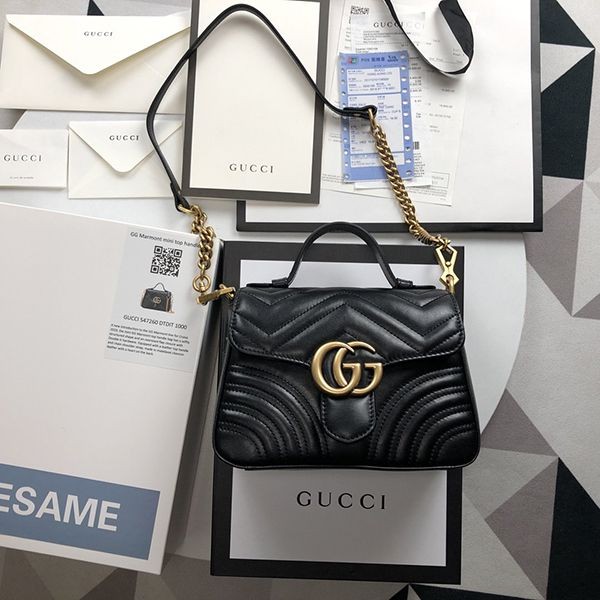 Gucci GG Marmont Mini Top Handle Bag Replica gg210820122