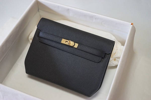 Hermes Kelly Depeche 25 Replica Pouch Clutch Gold Hardware he19028