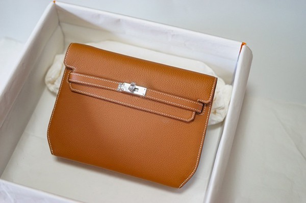 Hermes Kelly Depeche 25 Pouch Clutch Replica Silver Hardware he19025
